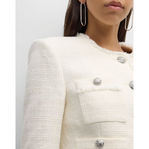 Veronica Beard Cream Blazer with Silver Buttons - Picture 6 of 16